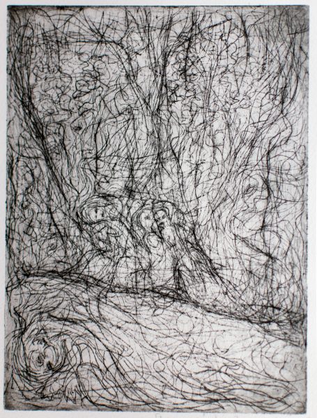 dans l'arbre - gravure, eau forte - 30x40cm - oeuvre de .