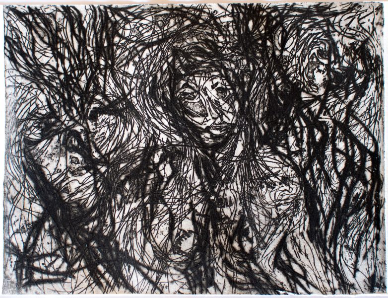 animal boisé 1 - 20x30cm - gravure sur cuivre - 150€