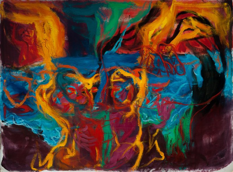 au fil de l'eau - 139 cm x 104 cm - acrylique sur toile