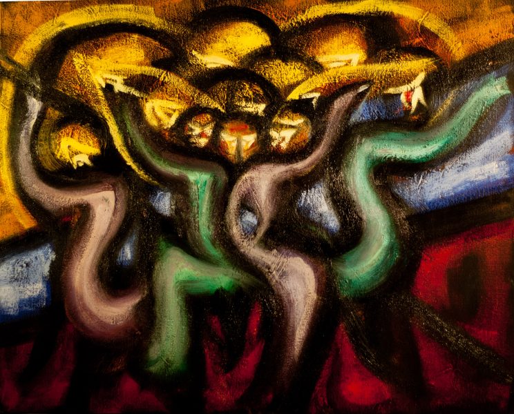 bipôle  - 100 cm x 81 cm - huile sur toile