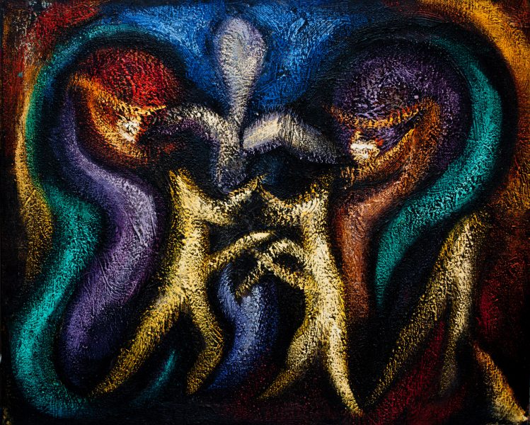 chevauchée de feux - 100 cm x 81 cm - huile sur toile