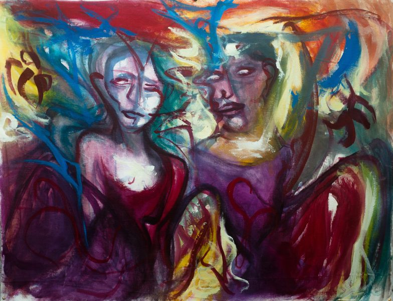 couple champêtre - 94 cm x 123 cm - acrylique sur toile