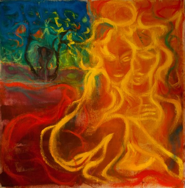 croisés - 100 cm x 100 cm - acrylique sur toile