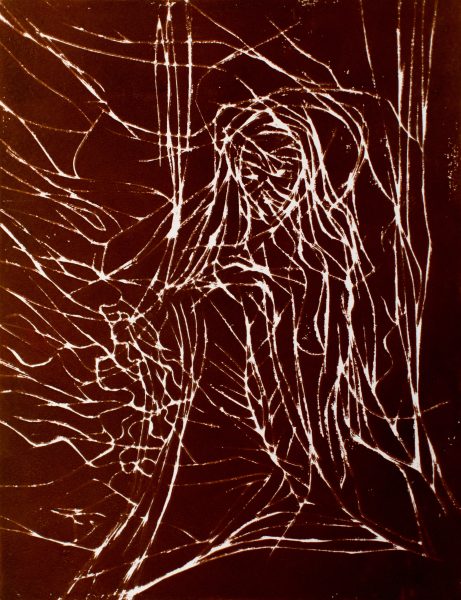 dans l'arbre - 30x40cm - gravure sur bois -