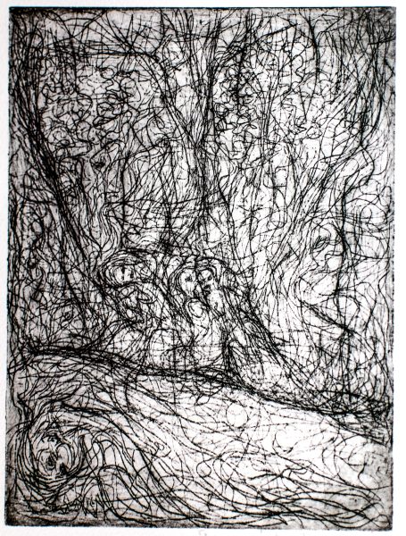dans l'arbre - gravure, eau forte - 20x30cm - 100€