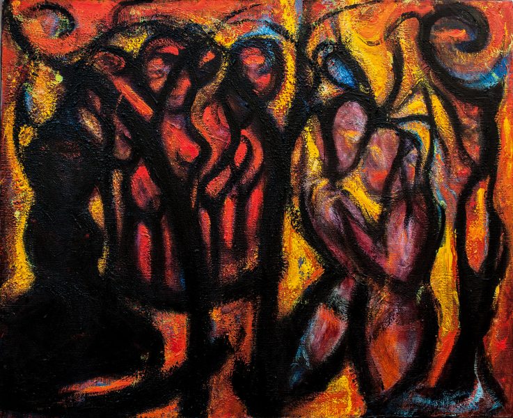 dans les bois  - 81x100cm - acrylique sur toile