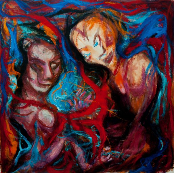 de pied et de main - 100 cm x 100 cm - acrylique sur toile