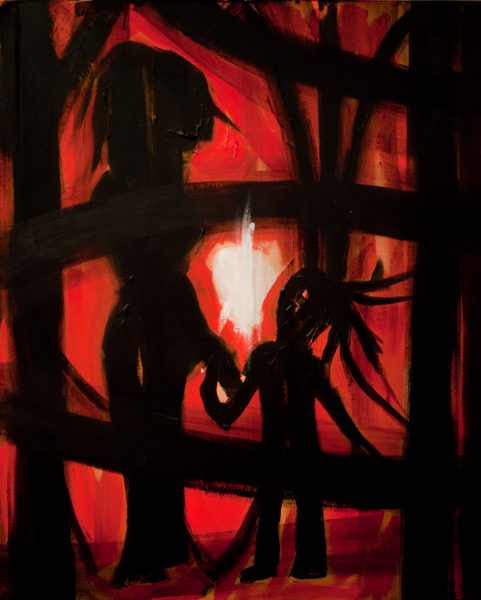 double vitrage - 81 cm x 100 cm - acrylique sur toile