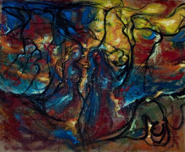 eau lourde - 40 x 60 cm - pigments et gomme arabique