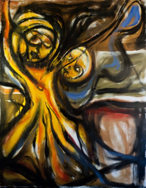 embrasse  - 130 cm x 97 cm - huile sur toile