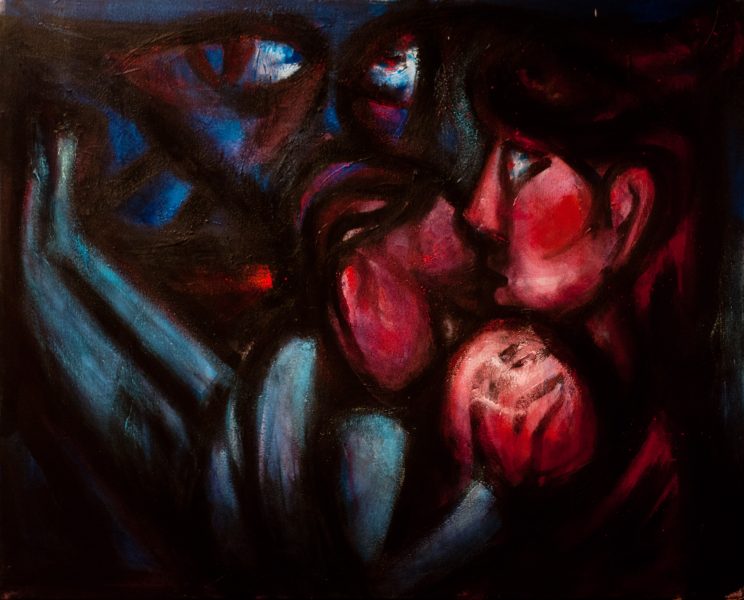 épaulé - 81 cm x 100 cm - acrhlique sur toile