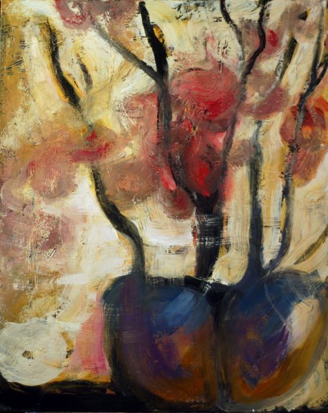 fleurs passionnées - 37, 5 cm x 45,5 cm - acrylique