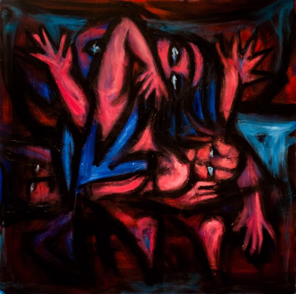 hystéries - 100 cm x 100 cm - acrylique sur toile