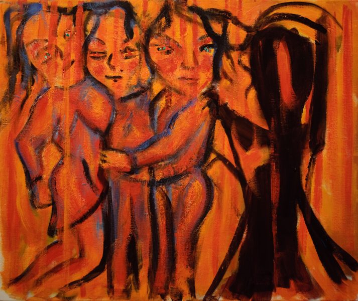 les trois - 55 cm x 46 cm - acrylique sur toile