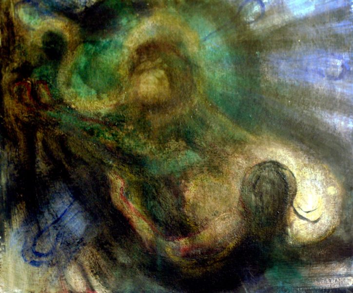 oiseau de proie - 50x75 - acrylique sur  toile