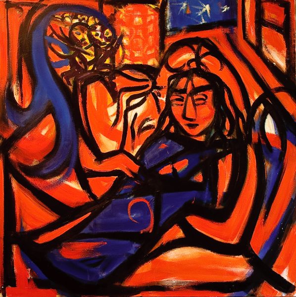 orientée amoureuse - 100 cm x 100 cm - acrylique sur toile