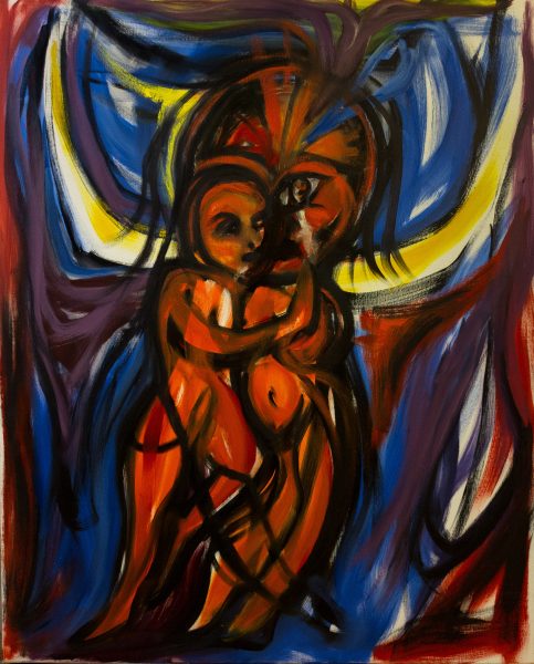 peine montée - 100x81cm - huile sur toile
