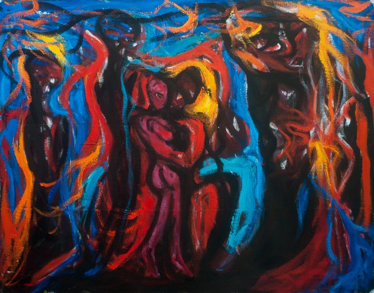 protection fantomatique -89x116cm - acrylique sur toile