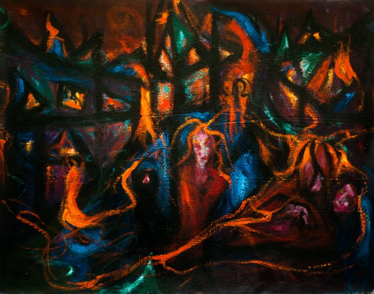 rêve dans la ville - 130x96 - acrylique sur toile