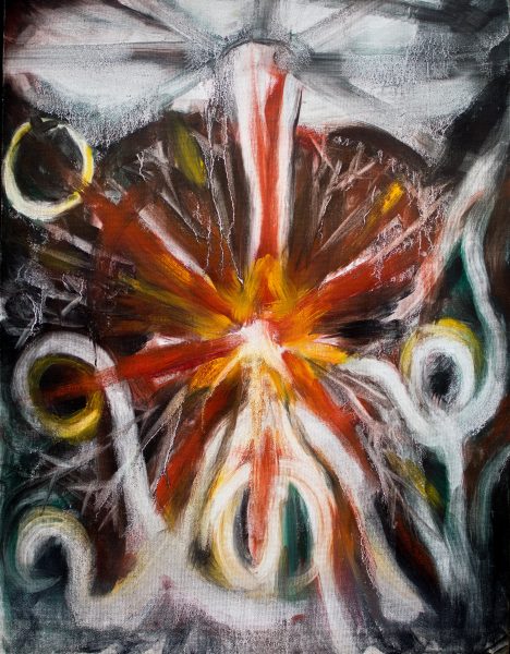 roues - 50 cm x 65 cm - huile sur toile