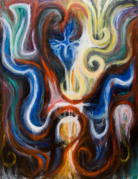 tête bleue - 130 cm x 97 cm - huile sur toile