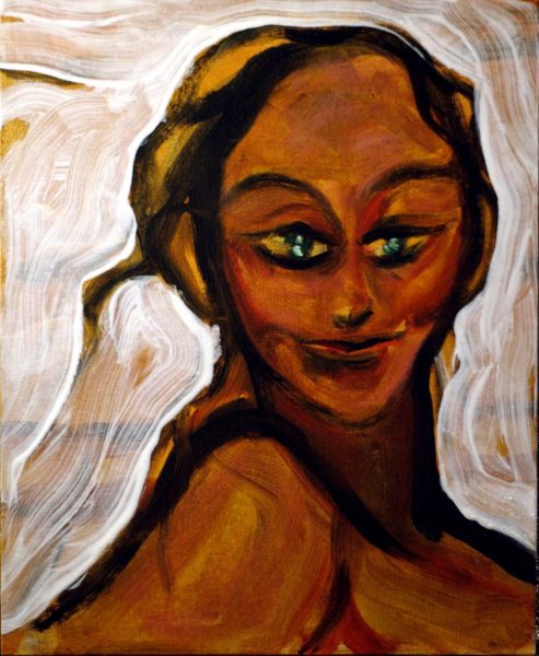 visage émeraude - acrylique