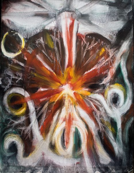 roues - 50 cm x 65 cm - huile sur toile